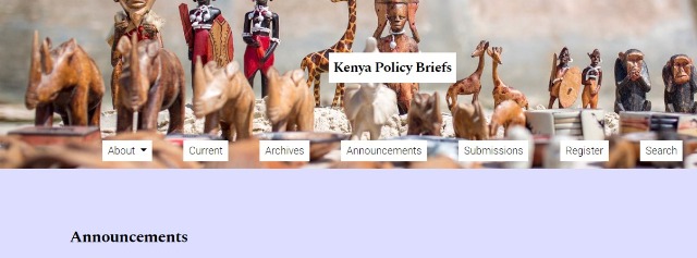 Call for manuscripts - Kenya Policy Briefs journal