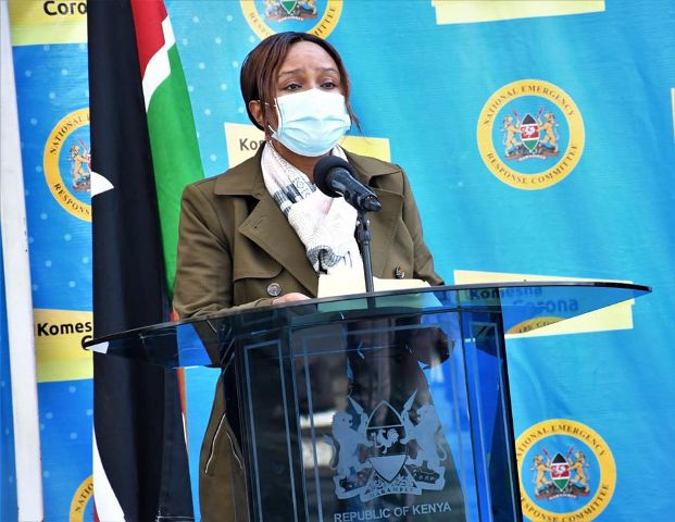 The Chief Administrative Secretary for Health, Dr. Mercy Mwangangi during the COVID-19 media briefing on 24th June 2020 at Afya House.