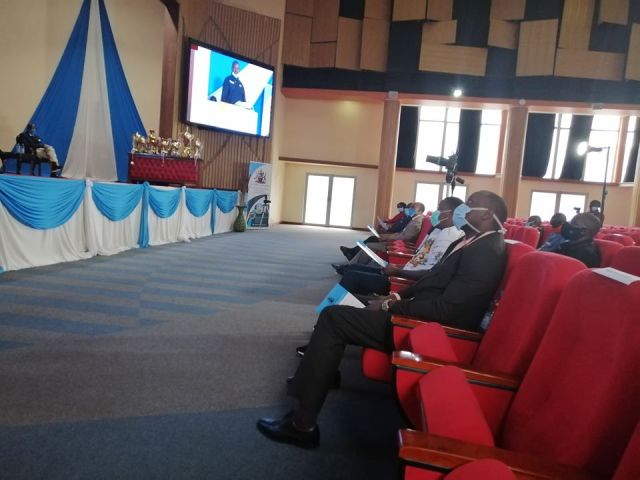 Prof. Kiama presiding over the Sports recognition & awards ceremony - Virtual event