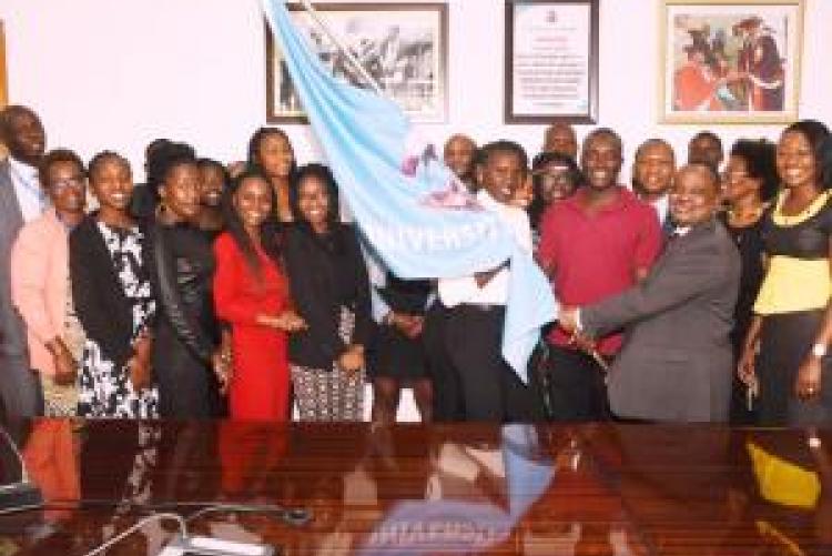 UoN VC, Prof. Isaac Mbeche flags off 22 UoN students going to France for an Exchange program on Wednesday September 18, 2019