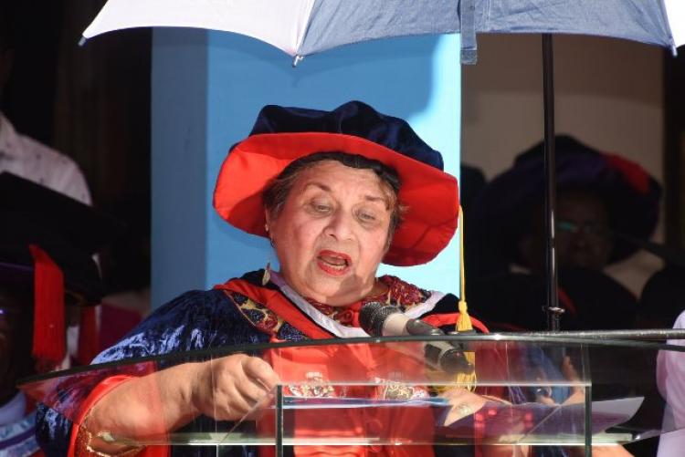 Dr. Vijoo Rattansi Chancellor of the University of Nairobi during the 62nd Graduation Ceremony held on Friday 20th December, 2019.