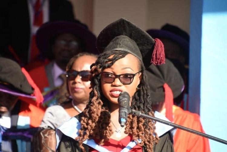 The valedictorian during the 62nd Graduation Ceremony held on Friday 20th December, 2019.