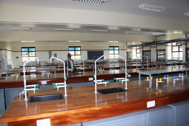 Inside one of the science laboratories at the Kenya Science.