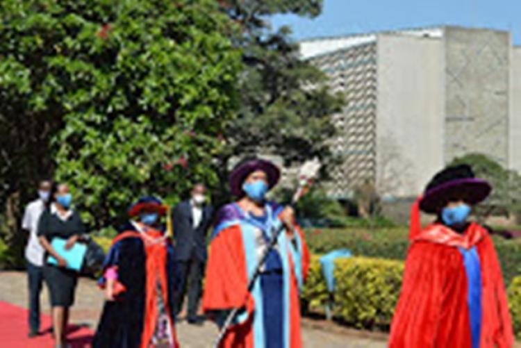 Installation of Prof. Kiama as the 8th VC at UoN, arrival of the academic procession at Taifa Hall.