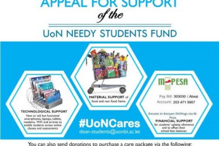 Appeal for support of needy students - UoN Needy Students Fund (UONNSF)