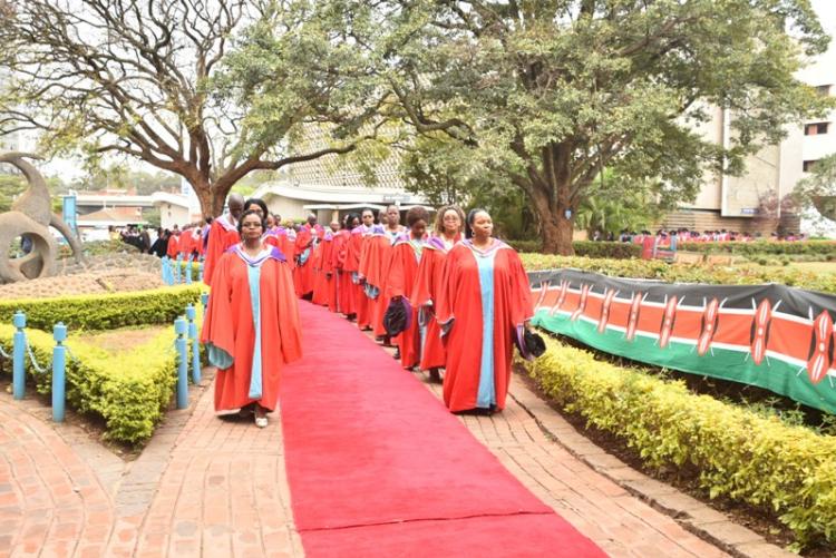 PhD graduands during the procession