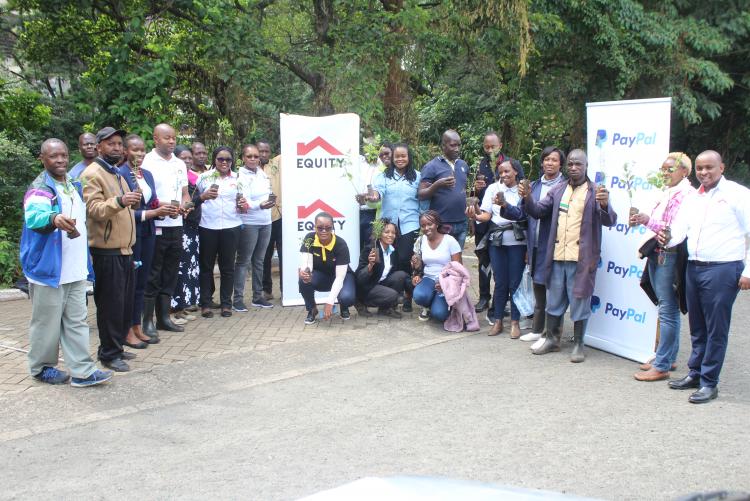 A group photo with Equity Bank Staff