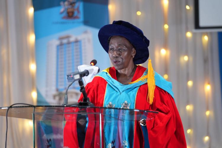 Prof. Prof. M. Hutchinson (VC) giving her speech