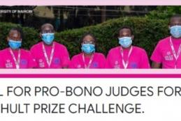Call for pro-bono judges for the UoN Hult Prize Challenge.