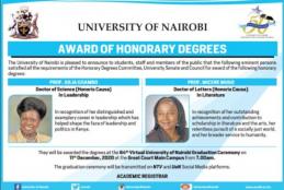 Award of Honorary Degrees to Prof. Julia Ojiambo & Prof. Micere Mugo